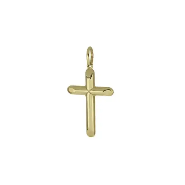 Croix or 9 carats biseautée 30 mm 1.05 gr