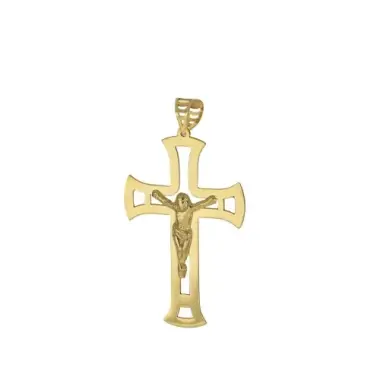 Croix or 9 carats avec Christ 38 mm 1.25 gr