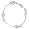 Bracelet en argent rhodié avec croix et médaille Miraculeuse