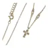 Gold-plated necklace with cross and pearls