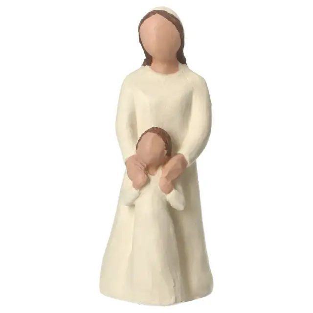 Nativity scene Onillon 10 cm stone white - Shepherdess with child