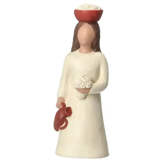 Nativity scene Onillon 10 cm stone white - Shepherdess with Flowers