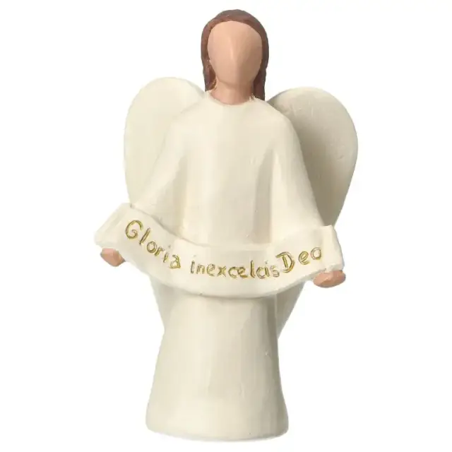 Nativity scene Onillon 10 cm stone white - Angel gloria