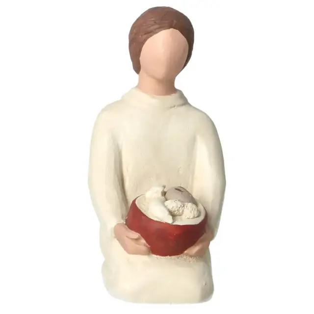 Nativity scene Onillon 10 cm stone white - Kneeling shepherd