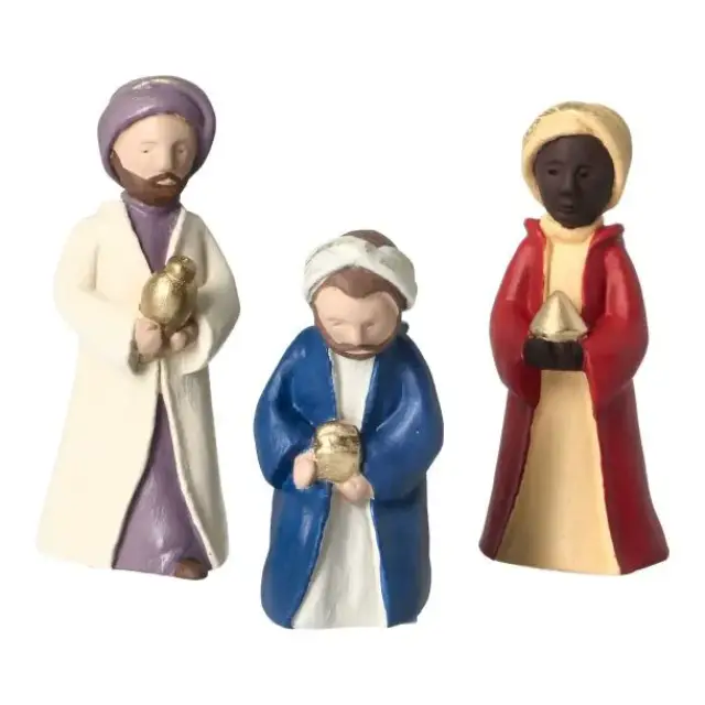 Sand nativity scene Pierreline 8 cm polychrome - Three Wise Men