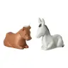 Sand nativity scene Pierreline 8 cm polychrome - Donkey and ox