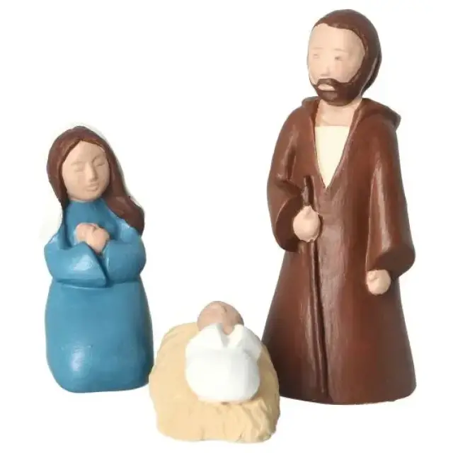 Sand nativity scene Pierreline 8 cm polychrome - Holy Family
