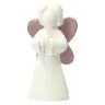 Ange avec ailes en prière / rose - Résine blanche