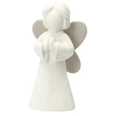 Ange avec ailes en prières - Résine blanche