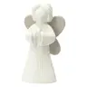 Ange avec ailes en prières - Résine blanche