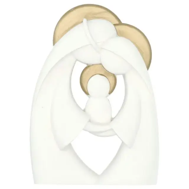 Nativité 8.5 cm - Résine blanche + or