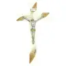 Croix murale résine avec verre incrusté 21 cm