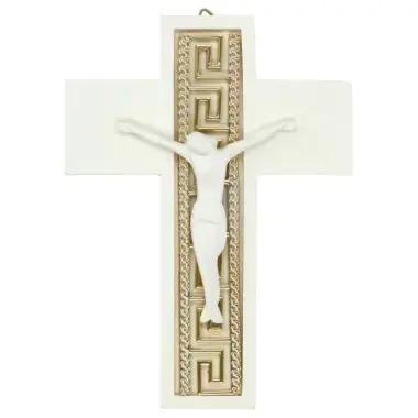 Croix murale en résine bicolore 13.5 cm