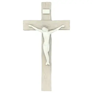 Croix murale en résine bicolore 21 cm