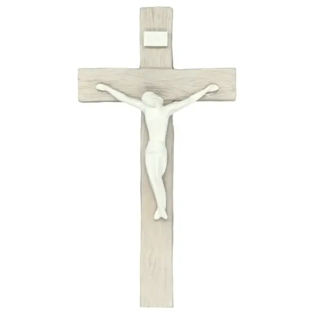 Croix murale en résine bicolore 21 cm