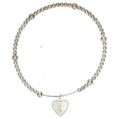 Bracelet-chapelet - métal argenté - rigide