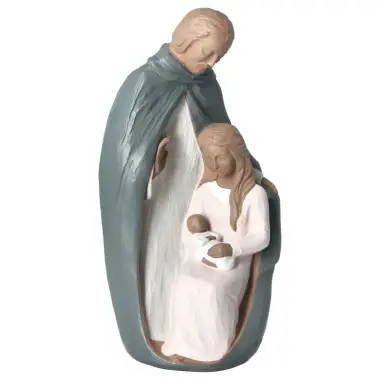 Statue en pierreline Sainte Famille 30 cm couleur