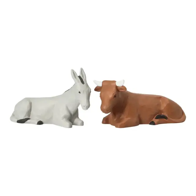 Crèche Nuit de Lumière 20 cm - Ane et boeuf couleur