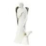 Guardian angel figurine with child – white and gold, 16 cm