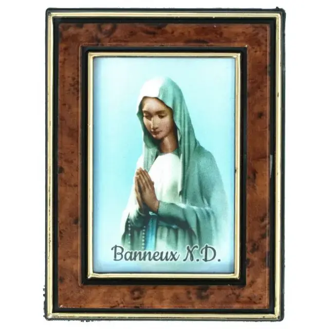 Cadre Imit.Bois 6 X H8 cm Vierge Banneux