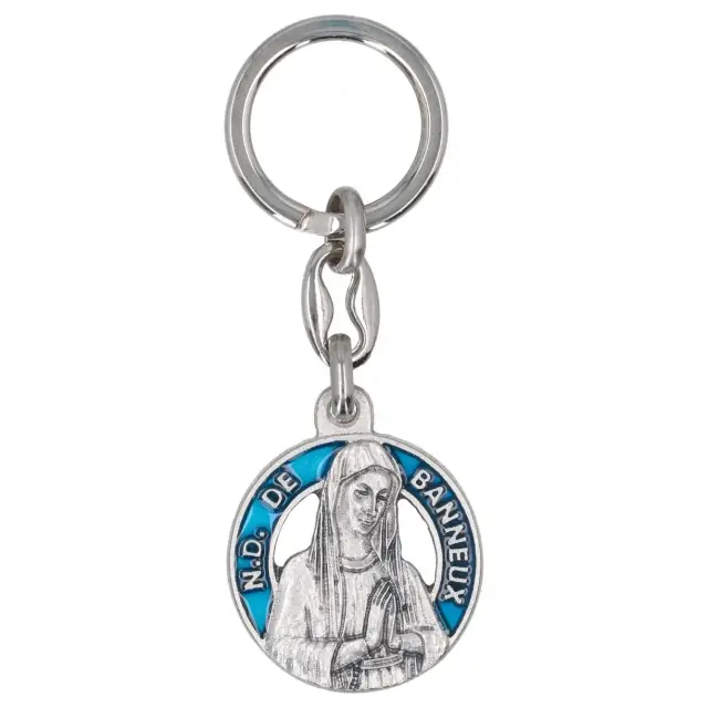 Sleutelhanger 34 mm N.D. de Banneux émail blauw l