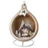 Christmas nativity in a sepia-tinted ceramic christmasball + light 18cm