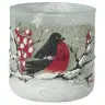 Kaarsenhouder In Glas Roodborstje 9 Cm