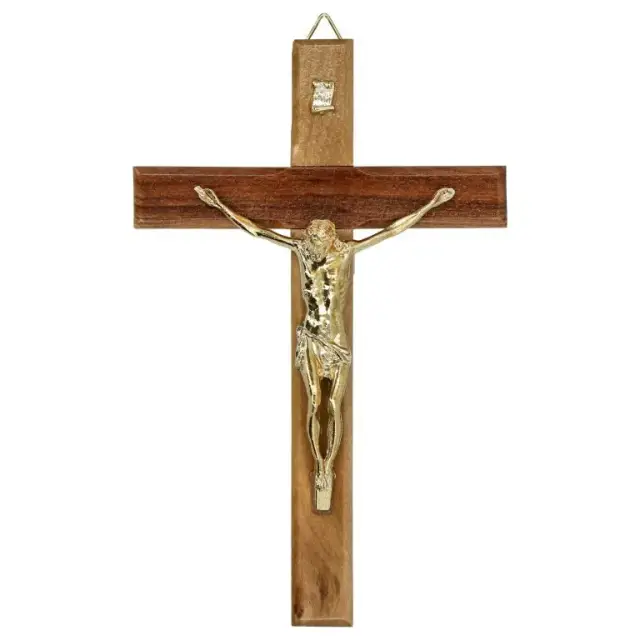 Croix Murale - 13 cm - Bois d'olivier