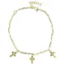 Bracelet avec croix en argent doré