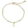 Bracelet en plaqué or avec croix avec zircon et perles