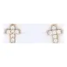 Boucles d'oreilles en plaqué or croix en zircons