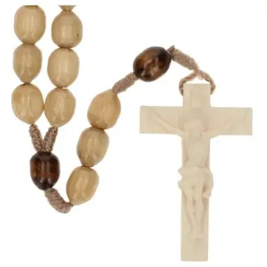 Chapelet sur corde - Bois Beige/Brun