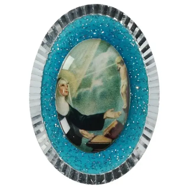 Méd. Aimantée Email Brillant Ste Rita 40 x 30 mm
