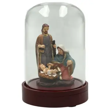 Nativité de 8 cm colorée dans un globe de 13 cm