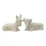 Donkey and ox – 8 cm – White