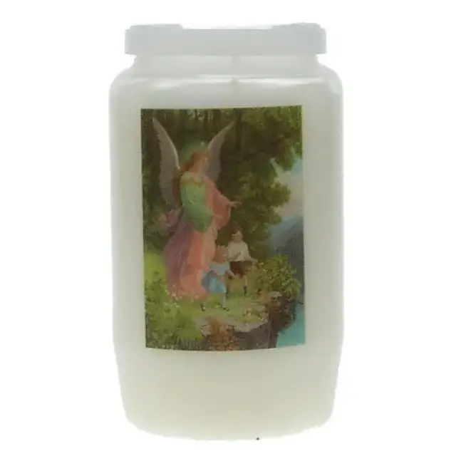 Candle 3 Days / white / Guardian Angel Rose