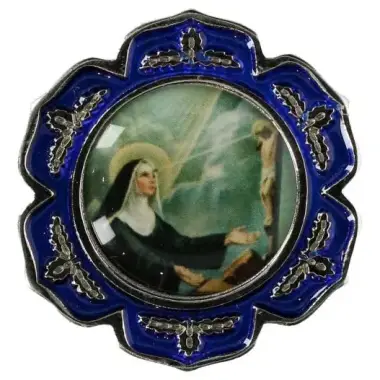 Car magnet Medal St. Rita Email Blue 35 Mm