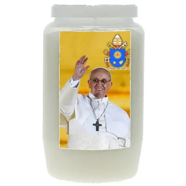 Candle 3 Days / White / Pope Francis