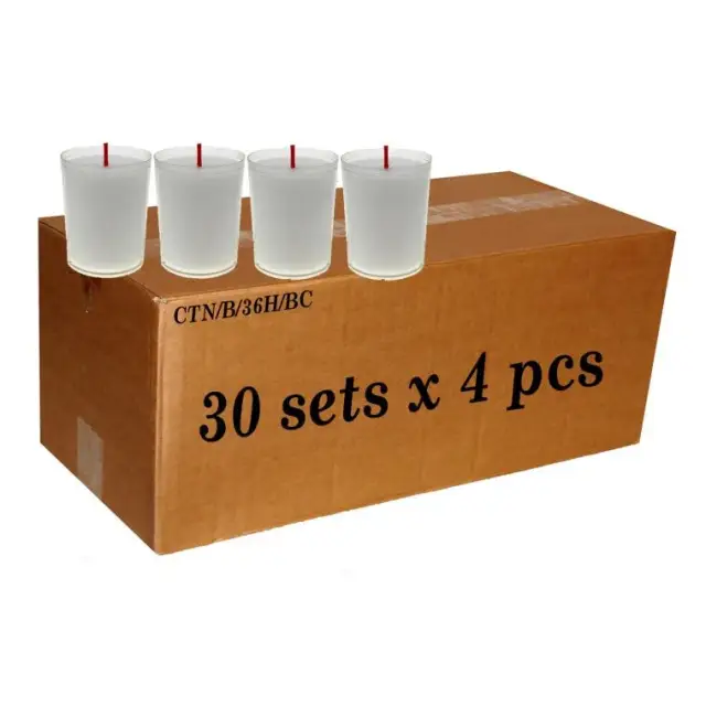 Karton met 120 Kaarsen Model n° 36 WIT - 4/Set - 30Sets/Ktn