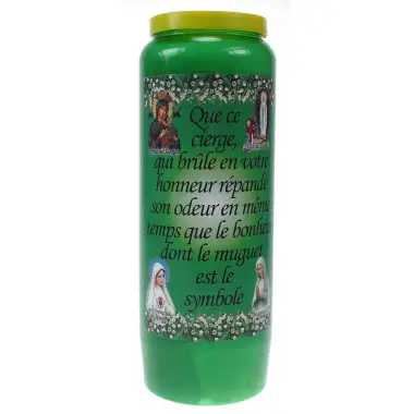 9 days candle / green / perfume muguet "happiness"