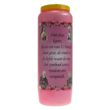 9 days candle / pink / pink perfume / Dutch text "liefde"