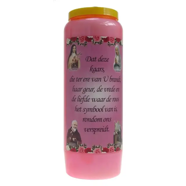 Noveenkaars / roze / rozengeur "liefde"