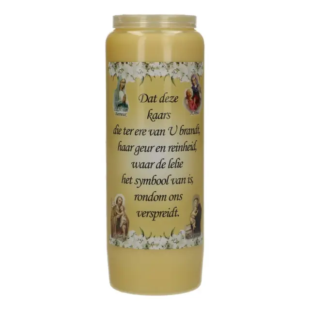 Neuvaine / jaune / parfum de lys / texte néerlandais "pureté"