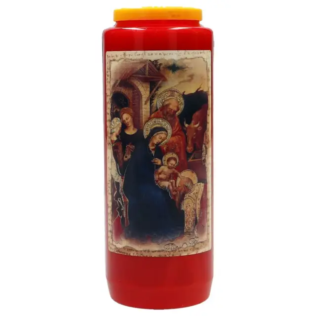 Noveenkaars / rood / Kersttafereel