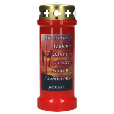 Kaars 6D / KK / rood / Nous ne t'oublierons jamais