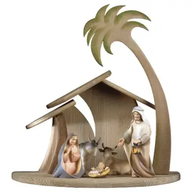 Set de départ : crèche de Noël en bois Komet 12 cm (5 personnages)