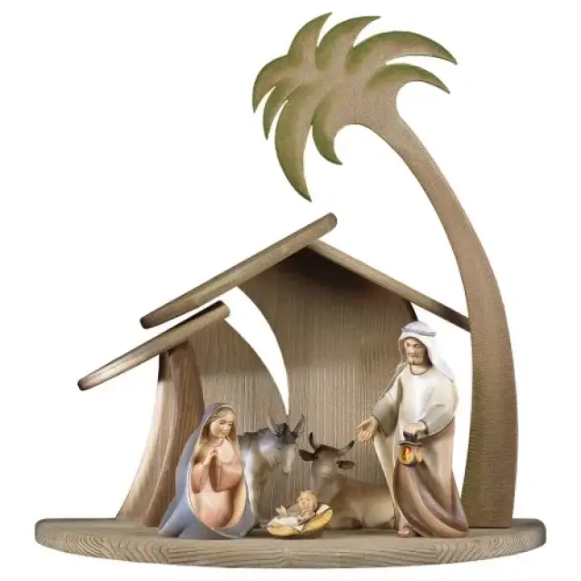 Set de départ : crèche de Noël en bois Komet 12 cm (5 personnages)