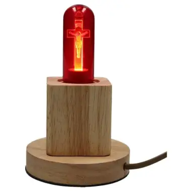 wooden socquet with LED E27 cross