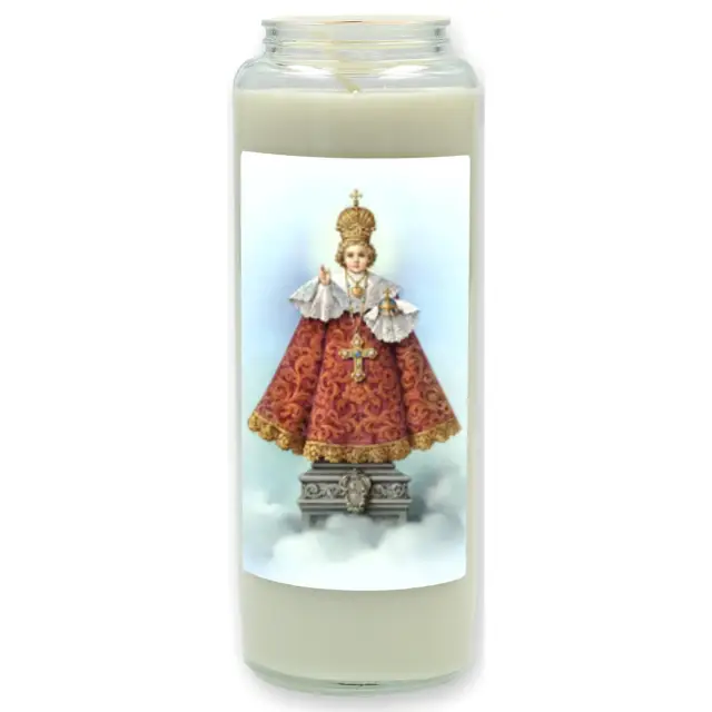 Neuvaine en verre / blanc / Enfant Jésus Prague