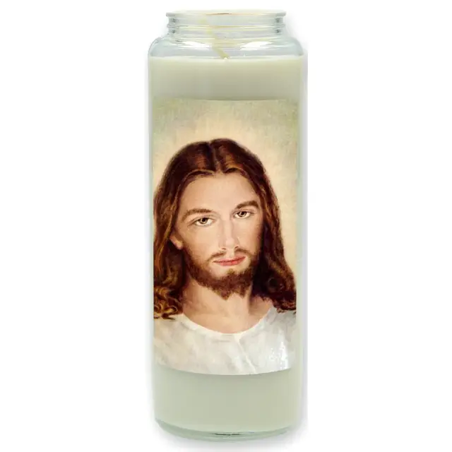 Neuvaine en verre / blanc / Christ Miséricordieux/détail